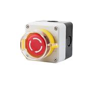 Botón de parada de emergencia Interruptor pulsador de parada de emergencia DPST tipo hongo, 1 NA, 1 NC, CA 660 V, 10 A, carcasa de plástico roja, 78 x 72 x 64 mm, 1 unidad(Sgv50f4b)