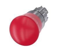 Botón de parada de emergencia tipo seta, 22 mm, redondo, metal, alto brillo, rojo, desbloqueo por rotación, 3SU1050-1HB20-0AA0
