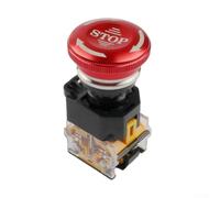 Botón de parada de exigencia de metal de acero inoxidable, 22 mm10 A, tipo LA38, bloqueo giratorio de empuje, seguro y fiable
