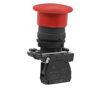 Botón de Paro de Emergencia Xb5 Rojo Industrial de Plástico y Metal | Instalación Sencilla, Uso en Industria, Protección de Seguridad, Pulsador Tipo Seta, Repuesto Duradero