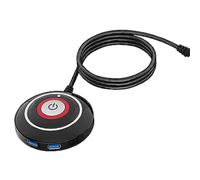 Botón de PC - Reinicio de la carcasa de escritorio, botón externo, placa base/apagado | Botón de arranque remoto de computadora con puertos USB, extendido con conector de audio para Gamin