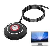 Botón de PC - Reinicio de la carcasa de escritorio, botón externo, placa base/apagado | Botón de arranque remoto de computadora con puertos USB, extendido con conector de audio para Gamin
