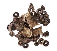 botón de plástico, Paquete de 20 cierres a presión con forma de búho, hebilla de aleación de bronce, 2,6 x 2,9 x 0,5 cm