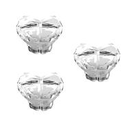 botón de plástico, Paquete de 3 pares de botones de repuesto for tanque de inodoro con forma de corazón, transparentes, 3,7 x 3,7 x 3,5 cm