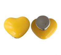 Botón de presión de inodoro en forma de amor con interruptor de color, decoración de tanque de agua de baño en forma de corazón para rosa, amarillo, rojo y blanco, paquete de 5/10 (amarillo)