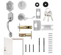 Botón De Puerta Exterior Con Perno Durmiendo - Herramienta De Renovación Domiciliaria Para Entrada | Conjunto De Manijas De Puerta, Conjunto De Manijas De Entrada De Puerta Dentro Negro Mate