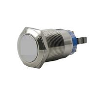 Botón de Reinicio 19 mm, interruptor momento, botón arranque del motor, 3 a, 220 v, cabezal níquel Chapado en cobre(White,24V)