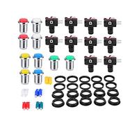 Botón de Reinicio, Botón Pulsador Redondo Pequeño Fácil de Instalar Alta Sensibilidad para Exteriores para Parques de Atracciones