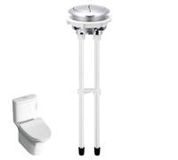 Botón de repuesto para inodoro plateado, botón de descarga de inodoro doble de 48 mm, 1 paquete de sistema de descarga de inodoro redondo de repuesto para Glacier Bay, compatible con AquaSource