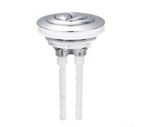Botón de repuesto para tanque de inodoro para mecanismos de doble descarga con varilla de 100 mm de longitud y carcasa de ABS para uso a largo plazo (plateado)