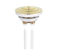 Botón de repuesto para tanque de inodoro para mecanismos de doble descarga con varilla de 100 mm de longitud y carcasa de ABS para uso a largo plazo (dorado)