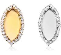 Botón de resina, 10 botones de cristal con base pedrería dorada vacía for coser, ideales for manualidades y proyectos bricolaje(Golden Claw,Navette 5x10mm)