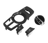 Botón de rotación del interruptor delantero Panel de control del faro Accesorios interiores para 5 6 7 series X3 x4 (Negro mate)