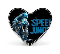 Botón de solapa esmaltado Speed Junkie Bike Superbike, broche de corazón, insignia divertida y linda para mochilas y sombreros de 1 pulgada.