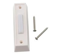 Botón de timbre con cable con luz azul, interruptor de repuesto para abridor de garaje de seguridad para el hogar, cubierta de plástico CC 12-24 V, núcleo de cobre, fácil de instalar, color blanco