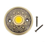 Botón de timbre de metal bronce con luz iluminada para sistemas cableados CC 12-24 V resistente a la intemperie al aire libre interruptor de timbre de entrada frontal con tornillos acabado antiguo