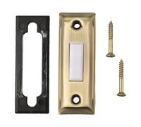 Botón de timbre de metal iluminado de latón antiguo para montaje en pared, interruptor rectangular retro con cable con brillo nocturno para entrada de puerta de garaje en casa, construcción de acero