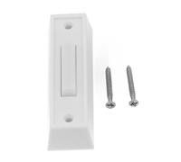 Botón de timbre iluminado, ABS montado en la pared con LED para visibilidad nocturna, interruptor de timbre de entrada al aire libre CC 12-24 V, blanco, incluye tornillos