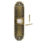 Botón de timbre iluminado de bronce antiguo con cable para entrada frontal con iluminación de 24 horas y resistente a la intemperie, construido en tamaño grande