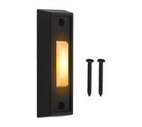 Botón de timbre iluminado, timbre de puerta con cable con indicador LED para entrada del hogar, interruptor de timbre montado en la pared, CC 12-24 V, negro, fácil de instalar