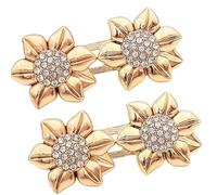 Botón desmontable de aleación para la cintura, cierre de flor de cristal brillante, no costura, accesorio de moda, no costura, cierre ajustable para jeans, One Size, como se describe