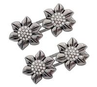 Botón desmontable de aleación para la cintura, cierre de flor de cristal brillante, no costura, accesorio de moda, no costura, cierre ajustable para jeans, One Size, como se describe