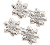 Botón desmontable de aleación para la cintura, cierre de flor de cristal brillante, no costura, accesorio de moda, no costura, cierre ajustable para jeans, One Size, como se describe