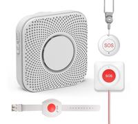 Botón Emergencia Ancianos Inalámbrico, Avisador Personas Mayores con Alcance 350 m, Volumen Ajustable, Sistema de Llamada SOS para Casa o Centro de Cuidado (Kit de 4)