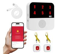 Boton Emergencia Ancianos, Wi-Fi Smart Emergency Alarm Beeper Botón de Llamada de Emergencia para Personas Alarma Avisador Mayores Remota de Teléfono Móvil 2 Botón 1 Receptor