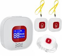 Boton Emergencia Ancianos, WiFi Alarma Personal, 1 Receptor 1 Pulsera 2 Botones de Pánico SOS, Compatible con Tuya Smart/Smart Life App (Sólo Soporta Wi-Fi 2.4GHz)