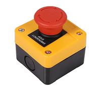 Boton Emergencia, Botón Parada Emergencia, Interruptor de Parada Momentánea, 660V 10A Paro De Emergencia, Carcasa de Plástico, Señal Roja, Interruptor de Botón Pulsador de Hongo, Nuevo