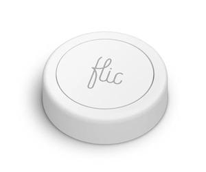 Botón Flic Blanco - Paquete de 1: Controla luces, música y más con presión, doble presión, mantener. Compatible con Alexa, HomeKit, Matter. Configuración vía app Flic, requiere Bluetooth/Wi-Fi.