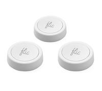 Botón Flic Blanco - Paquete de 3: Controla Luces, música y más con presión, Doble presión, Mantener. Compatible con Alexa, HomeKit, Matter, Spotify. Configuración vía App Flic, Requiere BT/Wi-Fi