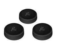 Botón Flic Negro - Paquete de 3: Controla luces, música y más con presión, doble presión, mantener. Compatible con Alexa, HomeKit, Matter. Configuración vía app Flic, requiere Bluetooth/Wi-Fi.