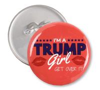 Botón "I'm a Trump Girl Get Over It", divertido pin de elección presidencial 2024, 2.25 pulgadas, No es una piedra preciosa