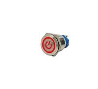 Botón metálico de arranque y parada de encendido/apagado 5/12/220V sin controlador fijo bloqueo instantáneo(RED POWER LED,16MM_FIXED SELF-LOCKING_12-24V(12V))