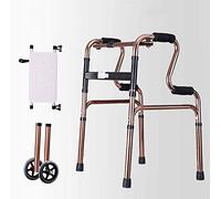 Botón multifuncional plegable con ruedas para caminar, placa de asiento ligera y portátil de aluminio, doble comodidad