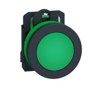 Botón plástico plano. verde fi30 liso Harmony XB5 XB5FVM3