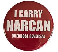 Botón portador de reversión de sobredosis de 1.25 pulgadas Pinback I Carry Antídoto opioide Respuesta de Emergencia Pin de concienciación