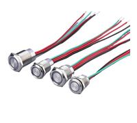 Botón pulsador 19AD momentáneo/latching/stepless adjust ring led wired lead stainless steel wateproof 19mm touch switch(Green LED, T_N TYPE_24V)