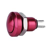 Botón pulsador, con 1A 24 V 8 mm Mini impermeable Botón pulsador momentáneo para automóvil Interruptor de encendido Aleación de zinc-aluminio para automóvil(rojo)