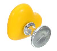 Botón Pulsador de Inodoro Forma de Corazón Amarillo | Área de Presión Ampliada, Instalación sin Herramientas, Resorte Interno, Textura Mate Antideslizante