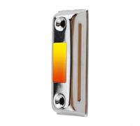 Botón pulsador de timbre con cable con luz LED, para reemplazo del hogar, botón plateado para interruptores eléctricos, compatible con sistemas de timbre de 12-24 V CC