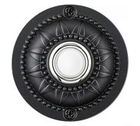 Botón pulsador de timbre de hierro, interruptor redondo iluminado para puerta delantera con iluminación continua, repuesto montado en la pared para entrada del hogar, CC 12-24 V, negro, 2 pulgadas