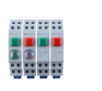Botón Pulsador NP9 CA/CC 220 V/24 V, Con Tarjeta De Riel DIN, Interruptor De Reinicio Con Luz De Señal Móvil LED(Red with light 220V)
