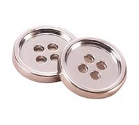 Botón redondo de metal con cuatro agujeros (color 2, 12,5 mm, 6 unidades)