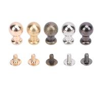 Botón Sólido Tornillos Clavos Cabeza Redonda Remaches de Metal Fuerte Durable Aleación de Zinc Decoraciones de Artesanía en Cuero para Cinturones Bolsos Carteras 5 Piezas