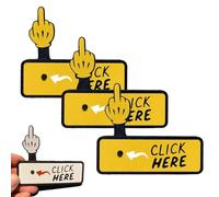 Botón Sorpresa Haz Clic Aquí: Juguete De Broma Divertido, Juguete De Broma for El Dedo Medio Impreso En 3D, Divertido Botón Emergente for El Dedo, Juguete Antiestrés con Clic(Yellow*3)