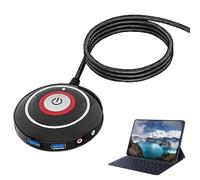 Botón Switch de alimentación para PC - Interruptor del ordenador de escritorio con ON/OFF externo, dos puertos USB y audio | Extensión de 5,2 pies para un fácil acceso, mejora la conectividad y el con