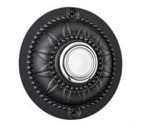 Botón Timbre Exterior Hierro Iluminado 2 Pulgadas | Hierro sólido, continua nocturna, voltaje DC12-24V, reemplazo , clásico negro